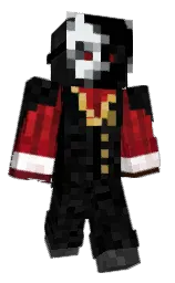 black and cod gray Minecraft skin — Classic model — first worn by vRezay