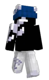 black and catalina blue Minecraft skin — Slim model