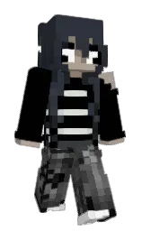 black and outer space Minecraft skin — Slim model — first worn by nadinha