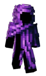 black and purple heart Minecraft skin — Slim model — first worn by BeefCreamer
