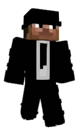black and silver Minecraft skin — Classic model