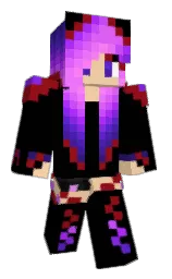 black and tamarillo Minecraft skin — Classic model — first worn by z4yy