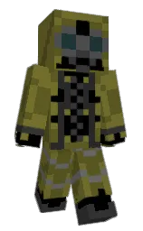 black and pesto Minecraft skin — Classic model — first worn by KanesNuke