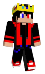 black and red Minecraft skin — Classic model