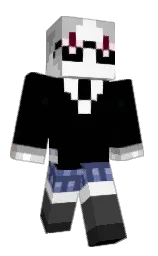 white and black Minecraft skin — Classic model