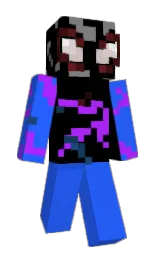 blue ribbon and black Minecraft skin — Classic model — first worn by Venux_Power