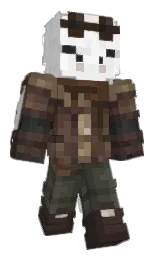cocoa brown and white Minecraft skin — Classic model — first worn by Desstii