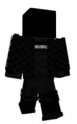 black and cod gray Minecraft skin — Classic model — first worn by quex_q