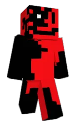 red and black Minecraft skin — Classic model