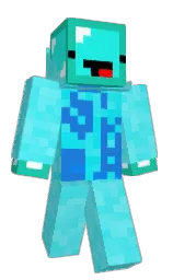 java and bright turquoise Minecraft skin — Classic model — first worn by MakerAC