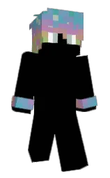 black and fountain blue Minecraft skin — Slim model — first worn by _Syphon_