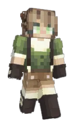 Lunarla's Minecraft skin wearing the Aurora cape