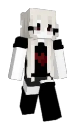black and white Minecraft skin — Slim model — first worn by di2t