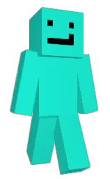bright turquoise and black Minecraft skin — Classic model — first worn by proitsreallyme