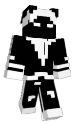 black and white Minecraft skin — Classic model — first worn by EinEinsamerRabe