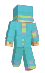 black and fountain blue Minecraft skin — Slim model — first worn by PWGoood