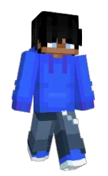 dodger blue and blue ribbon Minecraft skin — Slim model