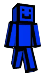 black and blue ribbon Minecraft skin — Classic model — first worn by Halumpe