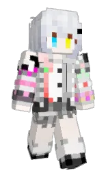 seashell peach and white Minecraft skin — Slim model — first worn by Hiiragi_grass