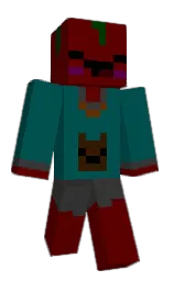 rosewood and sherpa blue Minecraft skin — Classic model — first worn by yqgi