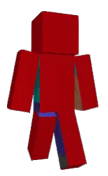 bright red and purple Minecraft skin — Classic model
