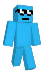 dodger blue and black Minecraft skin — Classic model — first worn by owgu