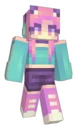 carnation pink and black Minecraft skin — Classic model