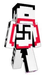 white and black Minecraft skin — Slim model — first worn by Gepetto4life