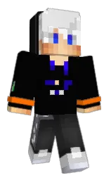 black and white Minecraft skin — Classic model
