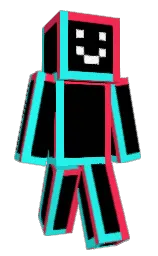 black and bright turquoise Minecraft skin — Classic model — first worn by dhzlfh7