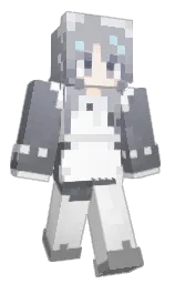 storm gray and white Minecraft skin — Classic model