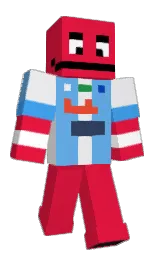 crimson and porcelain Minecraft skin — Classic model