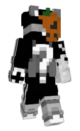 black and white Minecraft skin — Slim model — first worn by _Mynos