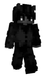 black and cod gray Minecraft skin — Classic model — first worn by Revalinx