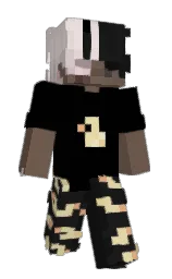 black and cod gray Minecraft skin — Slim model — first worn by kcx_