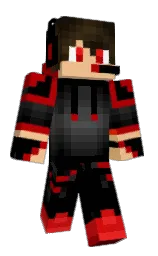 black and bright red Minecraft skin — Classic model