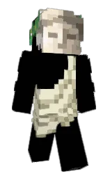black and parchment Minecraft skin — Slim model