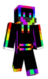 black and electric violet Minecraft skin — Classic model