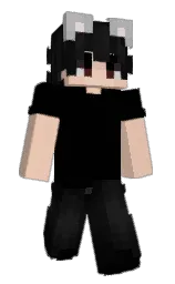 black and just right Minecraft skin — Slim model — first worn by JasperJi