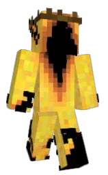 black and yellow orange Minecraft skin — Classic model