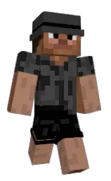 mine shaft and black Minecraft skin — Classic model