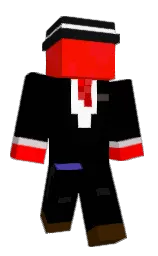 black and red Minecraft skin — Classic model