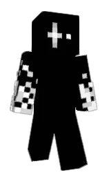 black and white Minecraft skin — Classic model