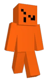 blaze orange and black Minecraft skin — Classic model — first worn by BigChungusRave69