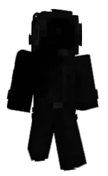 black and cod gray Minecraft skin — Classic model — first worn by nil_nothing_nada