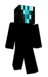 black and cod gray Minecraft skin — Slim model — first worn by GoldenAppleGHG