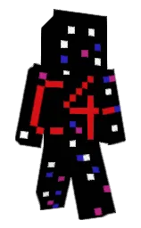 black and crimson Minecraft skin — Slim model