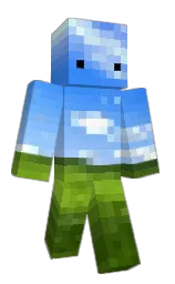 tropical blue and foam Minecraft skin — Classic model