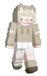 soft amber and heathered gray Minecraft skin — Slim model — first worn by Im_GoYang