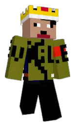 black and antique brass Minecraft skin — Classic model — first worn by ANTNR34